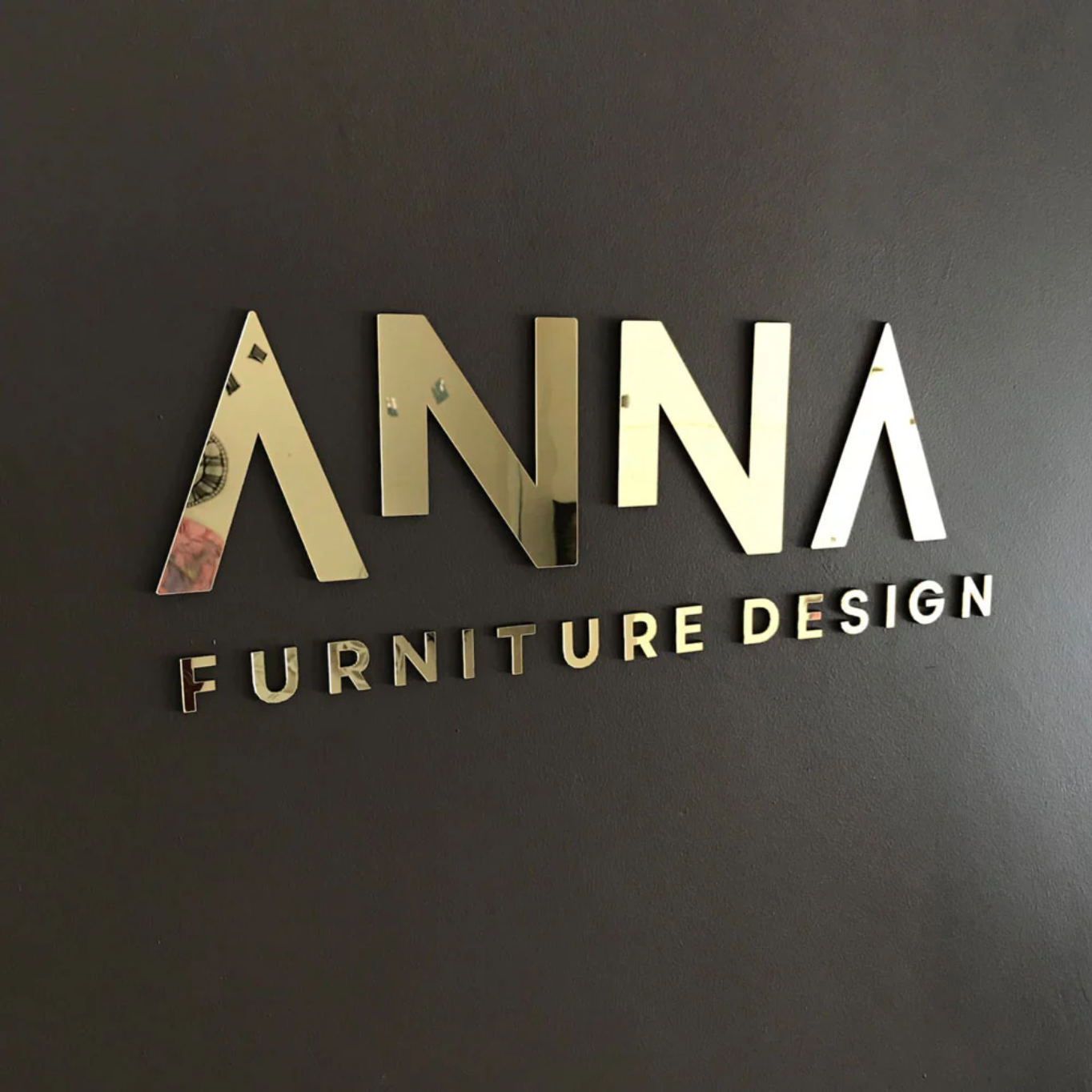 Mirror Silver 3D Acrylic Logo Wall Sign